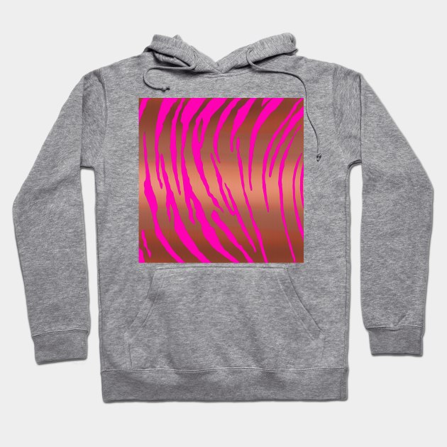 Metallic Tiger Stripes Pinks Hoodie by BlakCircleGirl
